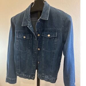 Vintage Denim Jacket Medium Blue Wash Button Front Classic Trucker‎ Stle